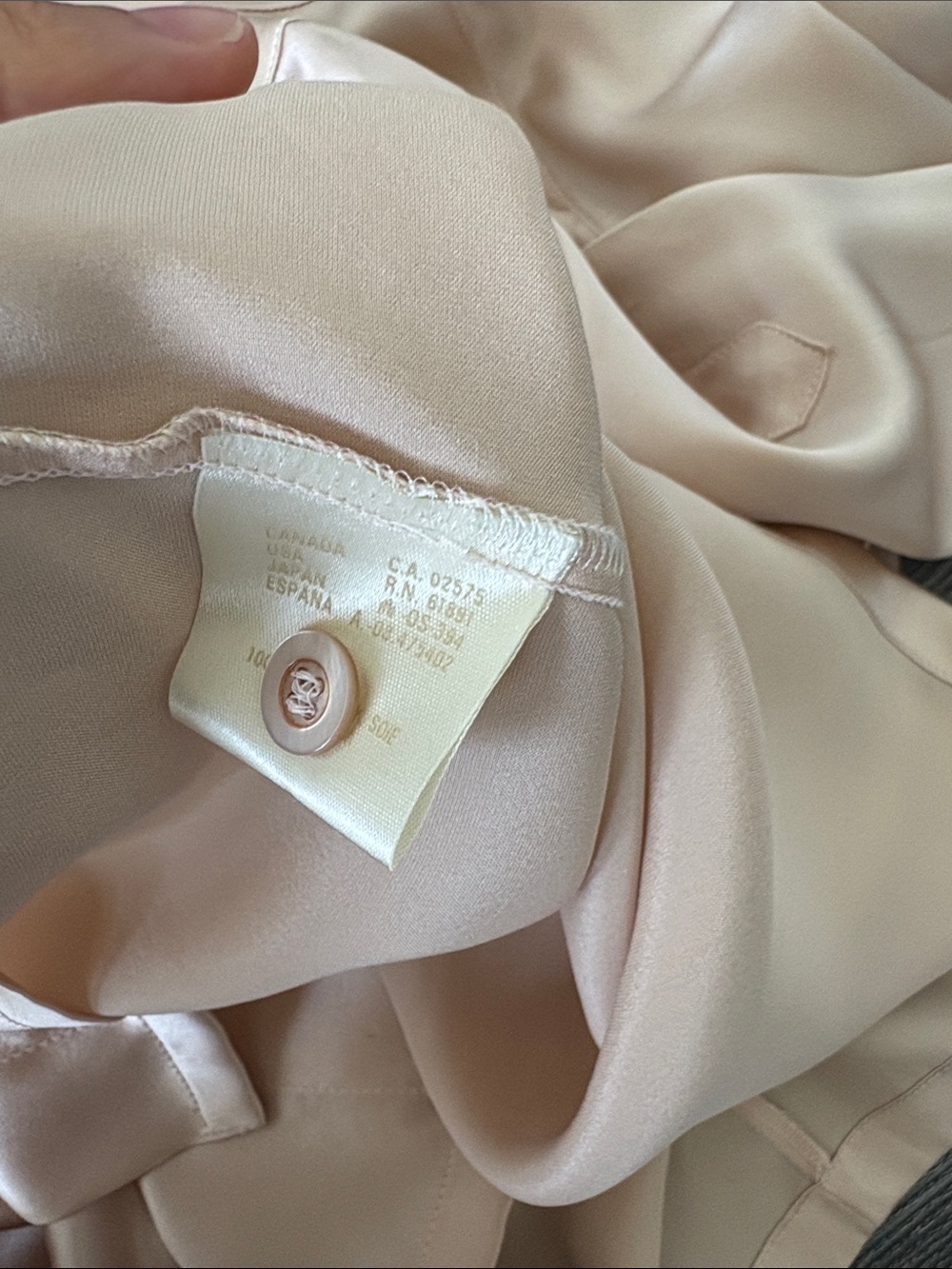 100% Silk Button-Up Blouse - Picture 8 of 8